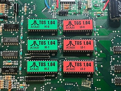   TOS 1.04 RAINBOW KIT 28P ATARI 520ST 1040ST MEGA2 MEGA4 STACY MULTI-LANGUAGE  