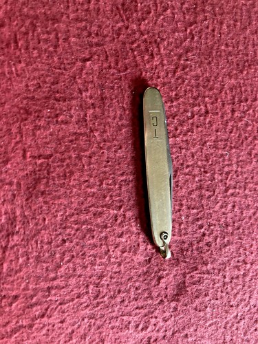 Vecchio coltello da tasca Voos 2 lame manico oro come - Foto 4 di 7
