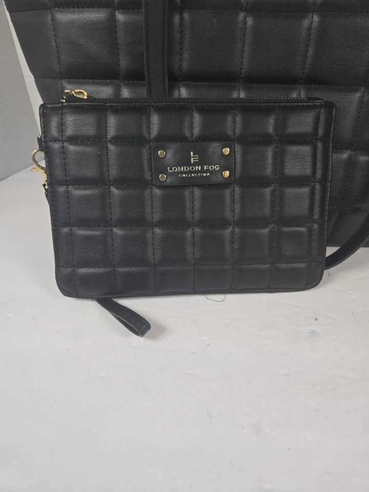 Bolso Alexia London Fog Collection Negro Acolchado Poliéster con Muñequera a Juego Foto 2 de 4