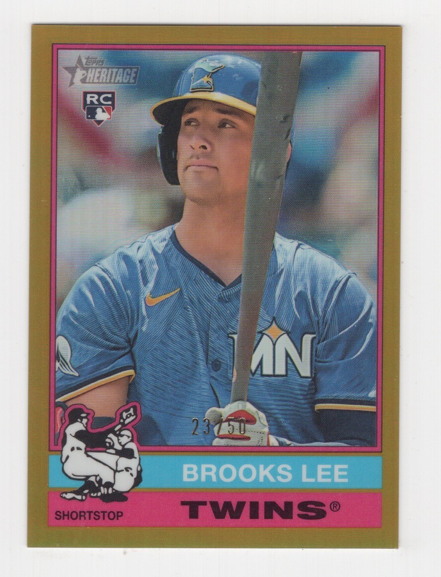 2025 TOPPS HERITAGE CHROME GOLD REFRACTOR 23/50 RC BROOKS LEE TWINS #63