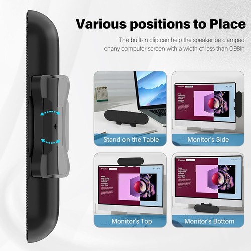 ADELGO Altoparlante PC USB, Portatile Computer Altoparlanti per Desktop, Laptop, - Foto 4 di 7