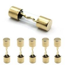 5Pcs/lot 10 38MM Gold Plated Glass AGU Fuse Pack Car Audio Amplifier 10-100A