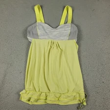 Lululemon Tank Top Womens Size 6 Yellow Back On Track Top Active Ladies *