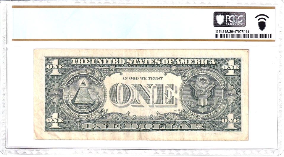 2013 $1 FRN PCGS VF30 Fancy TRUE 0/1 BINARY **STAR** Serial #J00111000* - Image 2 of 2