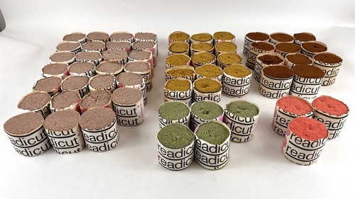 VINTAGE SET 60 Shillcraft Readicut Wollgarn #3 #44 #53 #86 #87 Box & Katalog