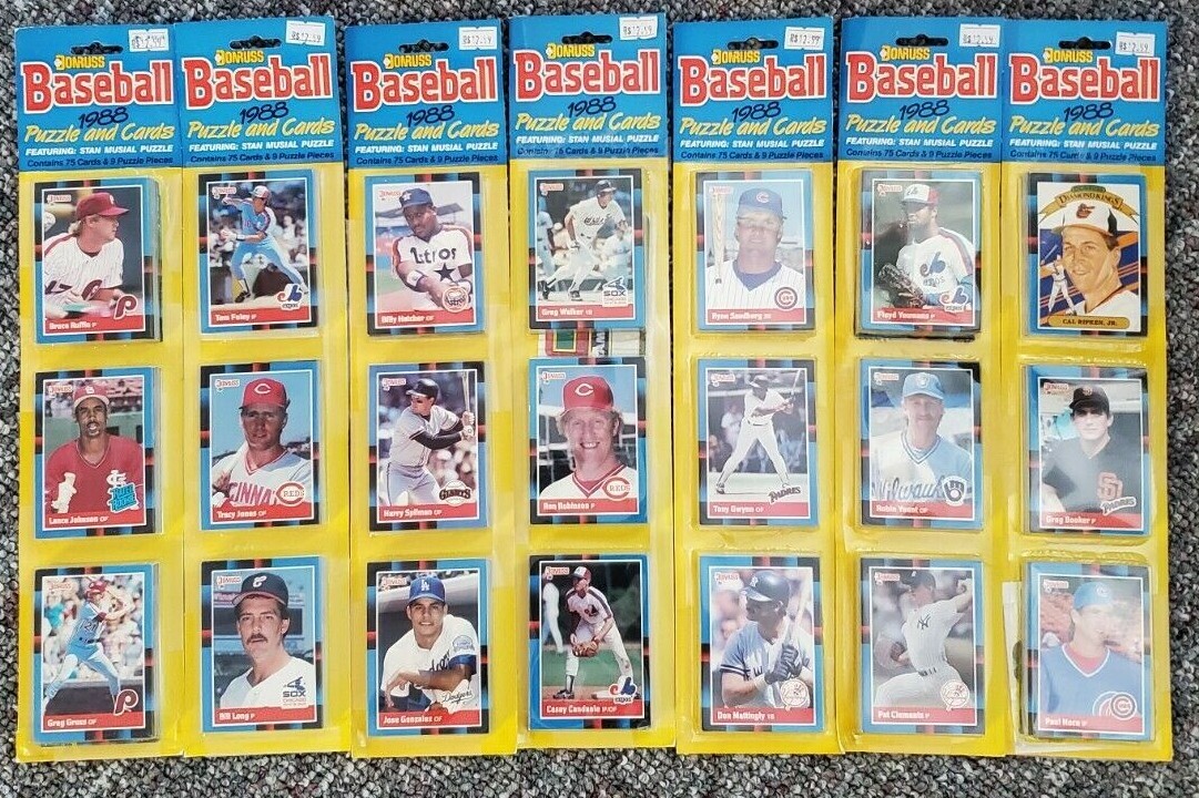 1988 Donruss Baseball Card Rack Pack 75 cards plus 9 Puzzle Pieces