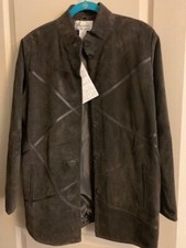 Linea By Designer Louis Dell'olio Suede And Leather Jacket Size 10-12 Nwt