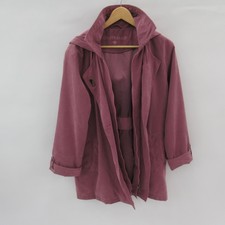 Astraka Coat Uk Small Anorak Pink Hooded Mid Length Zip Light Weight Waterproof