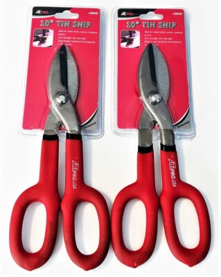 2 ATE PRO 10'' UTILTY TIN SNIPS SHEET METAL SHEARS SCISSORS LINOLEUM #30147