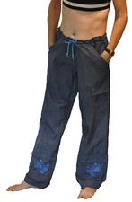 In Charge Vintage 90's Oversized Pants XS Raver Festival Embroidered Floral