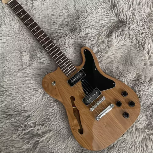 TL Semi Hollow Body Electric Guitar Nature P90 Pickups Rosewood Fretboard F Hole
