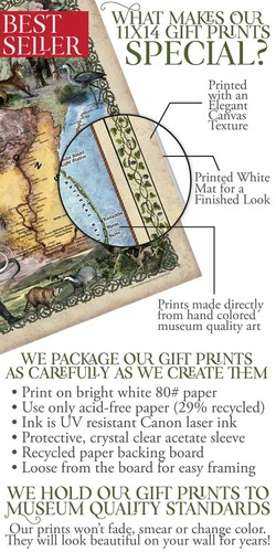 Póster impreso de arte de mapa de Ice Age Trail Wisconsin de colección decoración y regalo de pared para el hogar - Imagen 5 de 9