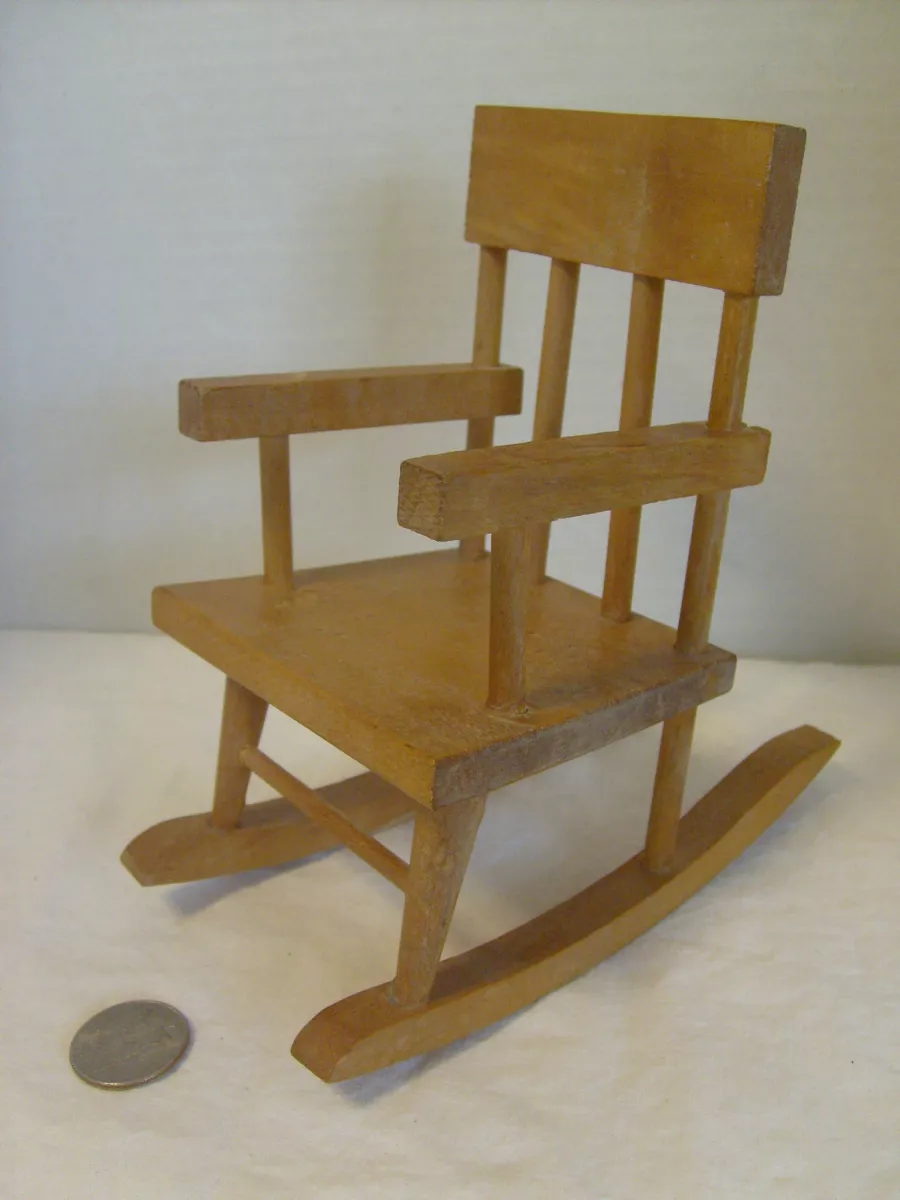 Vintage Cape Cod Toymakers Toy Wood rocking chair Doll Bear 6 1 2