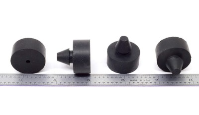 Black SBR Rubber, Push-in Bumper - Bumper Diameter - 1'', Bumper Height - 1/2''...