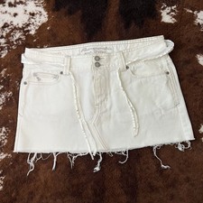 Y2K GRAIL Abercrombie Fitch White Denim Mini Skirt SEE DESCRIPTION Size: 6