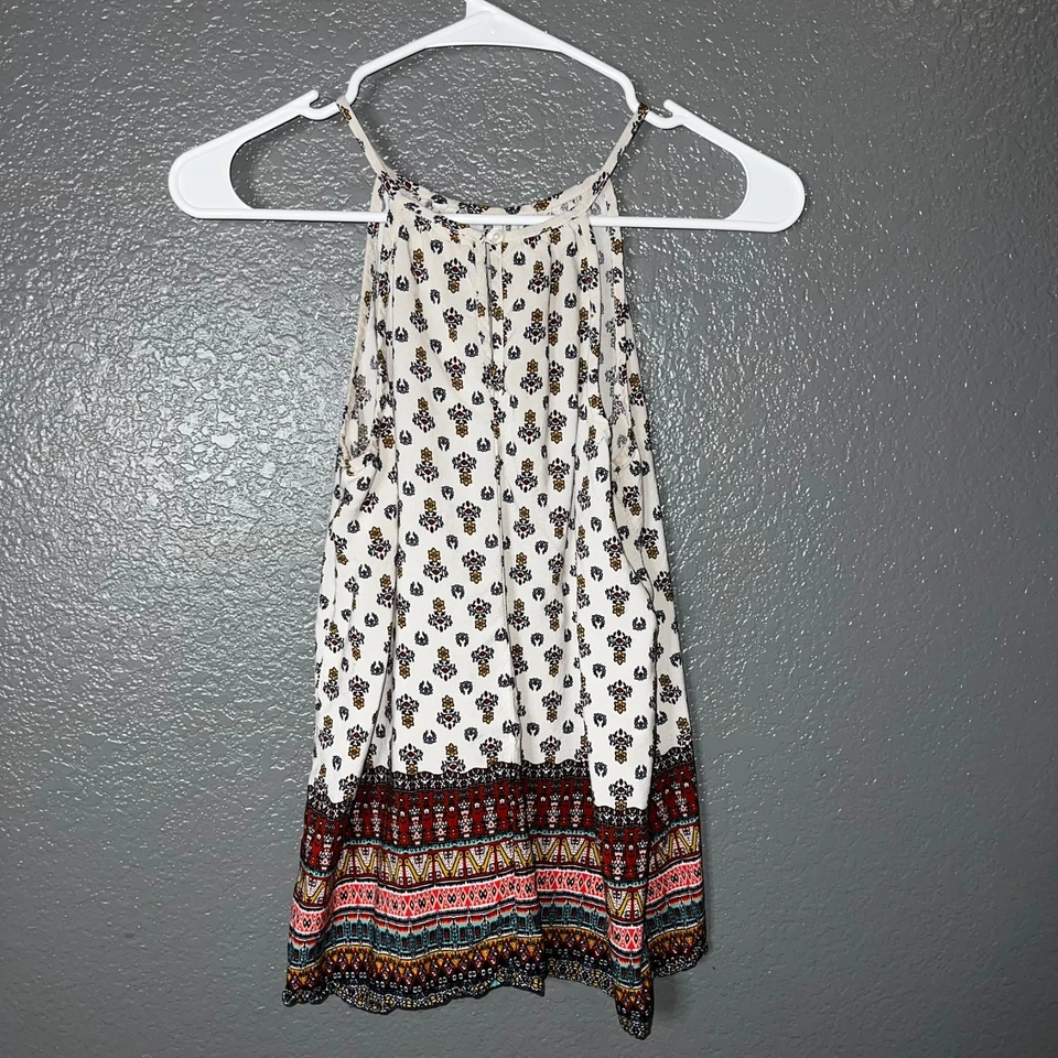 Mossimo Supply Co. Camiseta sin mangas halter boho blanca mediana - estampado floral con multico Foto 4 de 4
