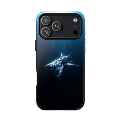 For iPhone / Galaxy / Pixel | Phone Ink Case - Robotic Shark Mech Deep Ocean