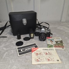 Vintage Canon AE-1 Program Film Camera Lot with Lense and Accessories Untested