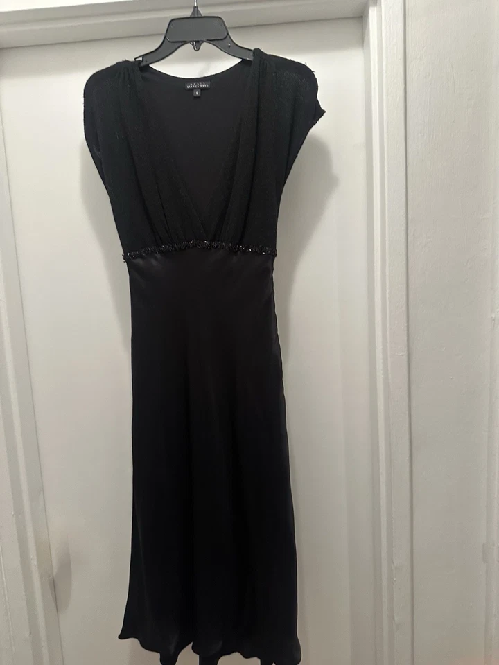 Maxi Vestido Maria Bianca Nero Negro Lana y Seda - Nuevo sin etiquetas Talla S Foto 2 de 4