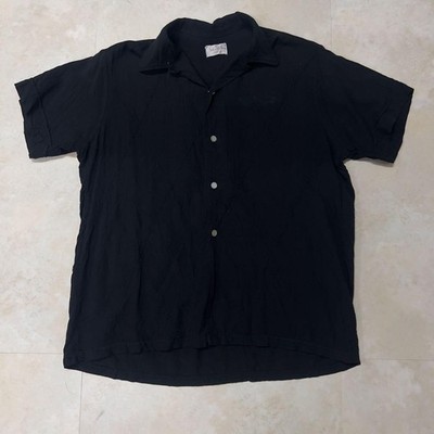 50s ARROW vintage black rayon shirt