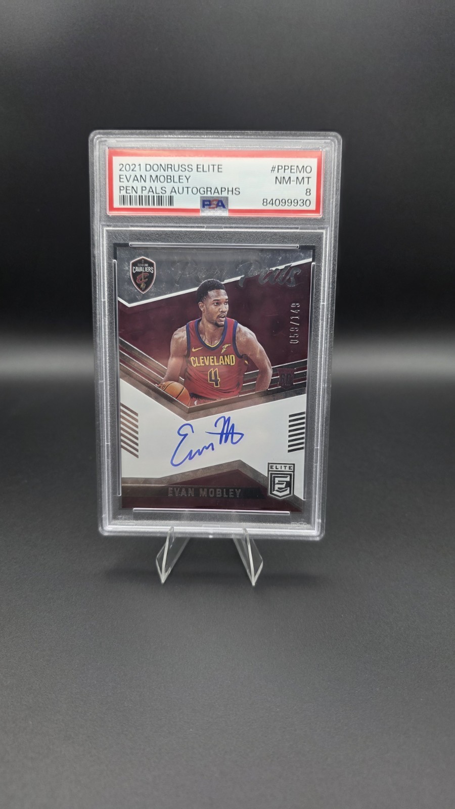 2021 -22 Donruss Elite Evan Mobley RC Rookie Pen Pals /149 PSA 9