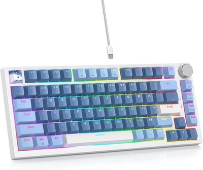 Womier 75% 82 Key Percent Keyboard, Gasket Mount Mechanical Gaming White