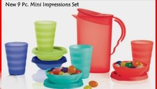 Tupperware Mini kid's Impressions Tea Party Toys 9 pc WORKS "JUST LIKE MOM'S"