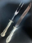 Towle King Richard Knife & French Provincial Fork Carving Set w/ Guards Sterling