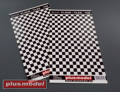 Plus Model 571 - 1/35 Floor tiles black and white - Neu