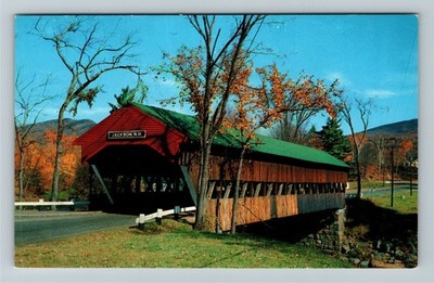Jackson NH-New Hampshire Jackson Covered Bridge Fall Foliage Vintage Postcard