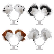 Animal Dog Ears Hair Hoop Plush Headdress Cosplay Halloween Party Headband