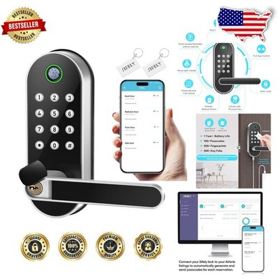 Smart Door Lock Fingerprint Keyless Entry Handle & Keypad - Secure Home Access