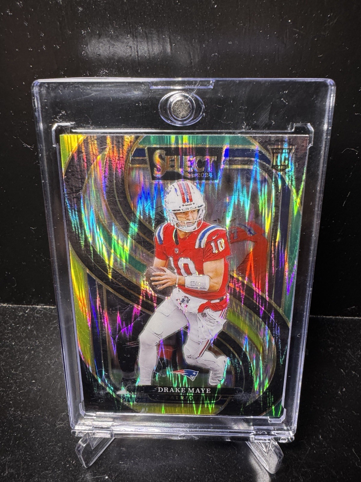 2024 Select Drake Maye - Green and Yellow Shock Prizm - Premier Level #113...