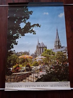 Altes Poster Aachen WERBEPLAKAT ORIGINAL  74 X 50cm