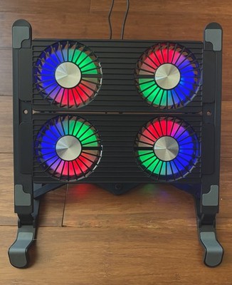 4-fan radiator laptop radiator, USB bracket, silent multi-color LED lights