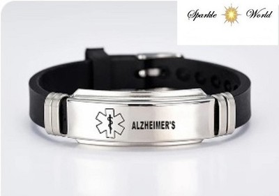 Alzheimer Awareness Armband, Armband Edelstahl verstellbar