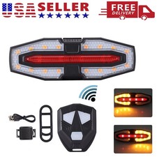Remote Bike Taillight Turn Signal Light Wireless USB Rear Light Warning Lantern