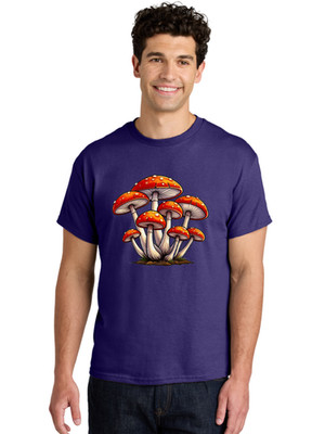 Fly-Agaric-Mushrooms-3 Mens Graphic Tee, 100% Cotton, Casual Summer Wear