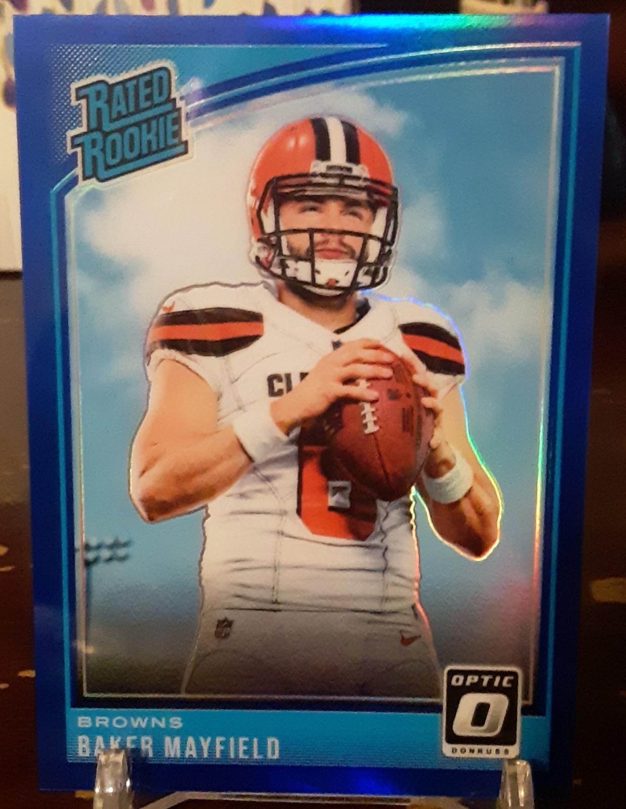 🏈 2018 Donruss Optic Blue Holo/149 Rated Rookie Baker Mayfield Cleveland Brown