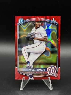 2025 Bowman Draft Miguel Sime Jr. Chrome Red Lava Refractor 1st /5 Nationals