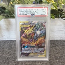 PSA 9 Moltres Zapdos Articuno SM210 Pokemon Hidden Fates Stained Glass Holo