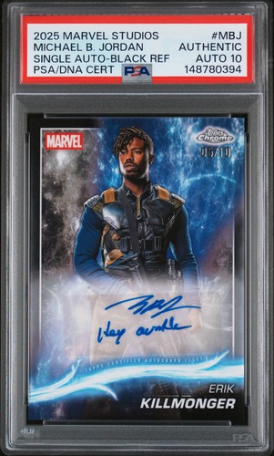 2025 #MBJ ERIK KILLMONGER/MICHAEL B. JORDAN 5/10 PSA AUTHENTIC AUTO 10