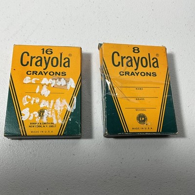 Vintage Crayola Crayons Lot 8 & 16 Count Boxes Binney & Smith Art Supplies USA