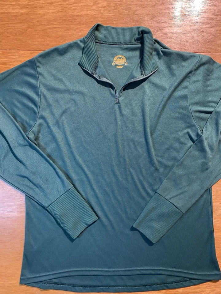 Cabela's Women’s Thermal Base Layer "Underwear" Shirt 1/4 Zip Green XL Vintage - Image 2 of 4