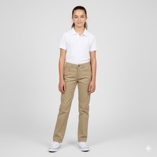 Vineyard Vines Khaki Pants Girls 14 School Uniform Adjustable Waist Tan Beige