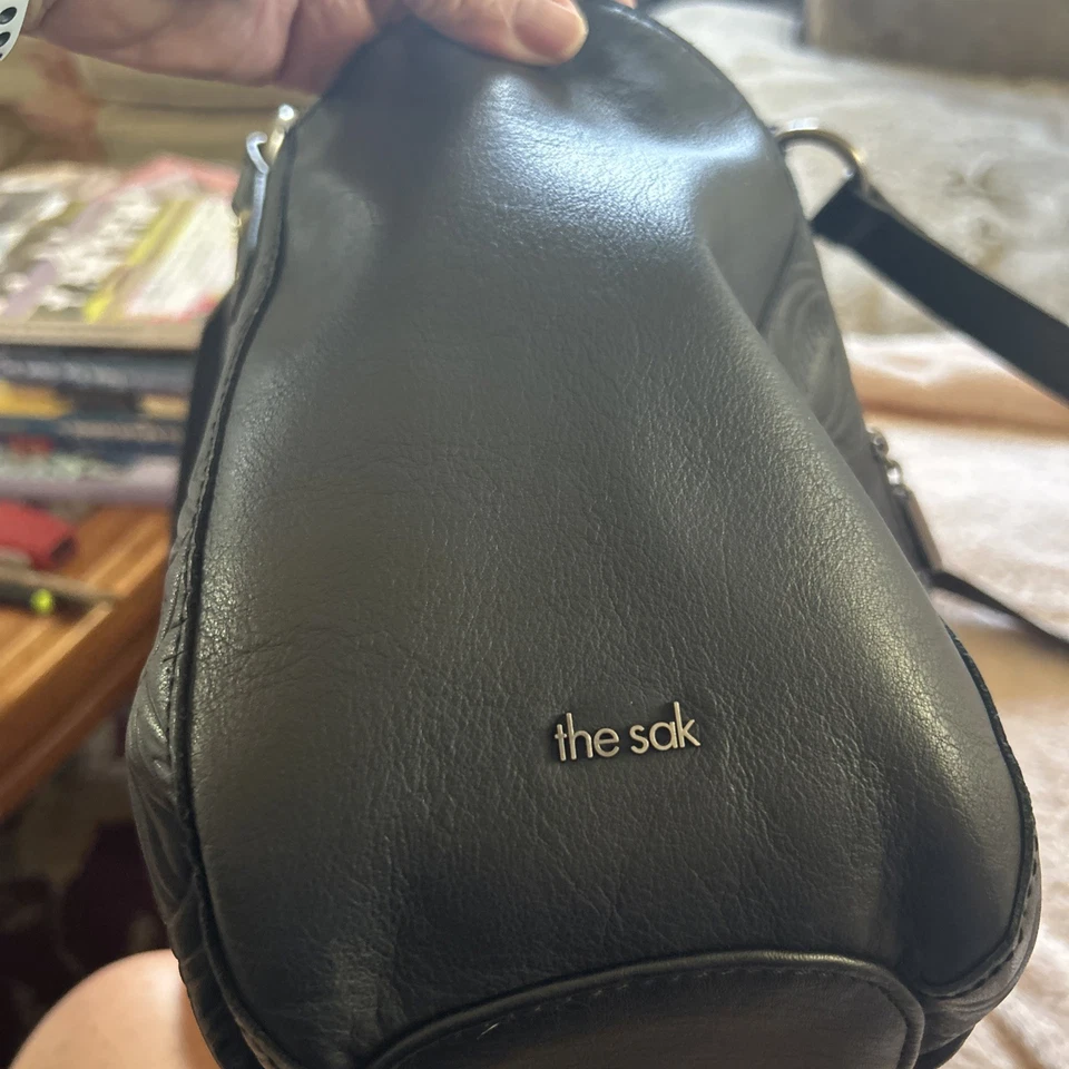 Bolso de hombro para mujer The Sak Bolinas de cuero negro en relieve Western Boho Foto 3 de 4