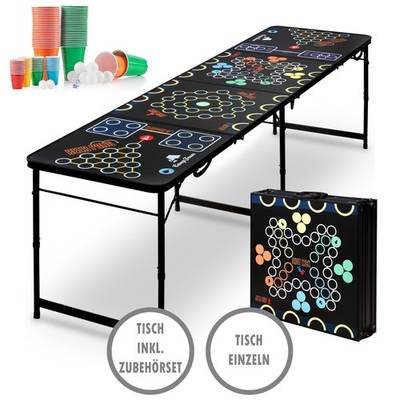 Beer Pong Tisch 6 in 1 Bierpong Trinkspiel Beerpong Party Klapptisch CampFeuer