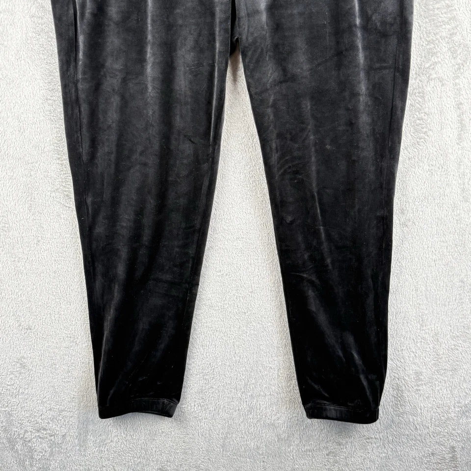 Pantalones Lilly Pulitzer Mallie para mujer L negro terciopelo salón joggers suaves acogedores Y2K Foto 3 de 4