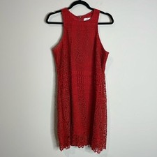 Lovers + Friends Red Floral Crochet Lace Overlay Size Large