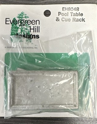Evergreen Hill Designs HO #EH8048 Pool Table & Cue Rack NIP
